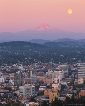 Blue moon over Portland