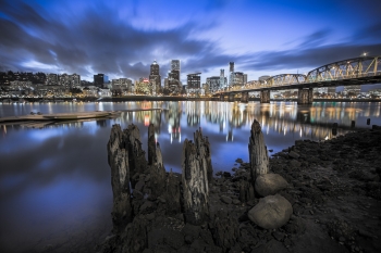 East bank twilight, Portland