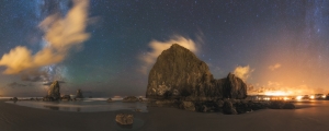 Cannon Beach Milky Way panorama 2